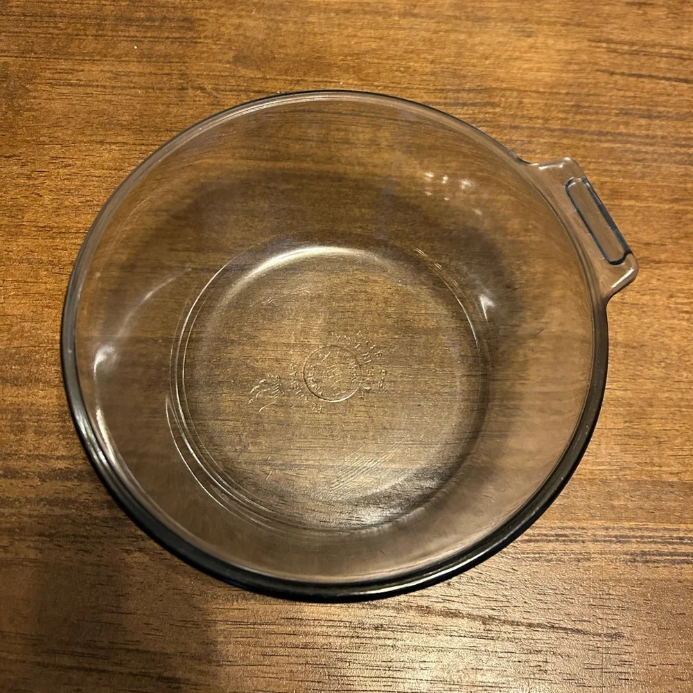 Pyrex Vintage Blue Flameware 835-B Clear Glass Saucepan Bowl